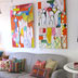 This lounge highlights 2 Bright Abstract paintings from the Intuitive Graffiti series
