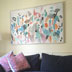 Abstract painting called Freedom in a simply decorated beach cottage Lounge